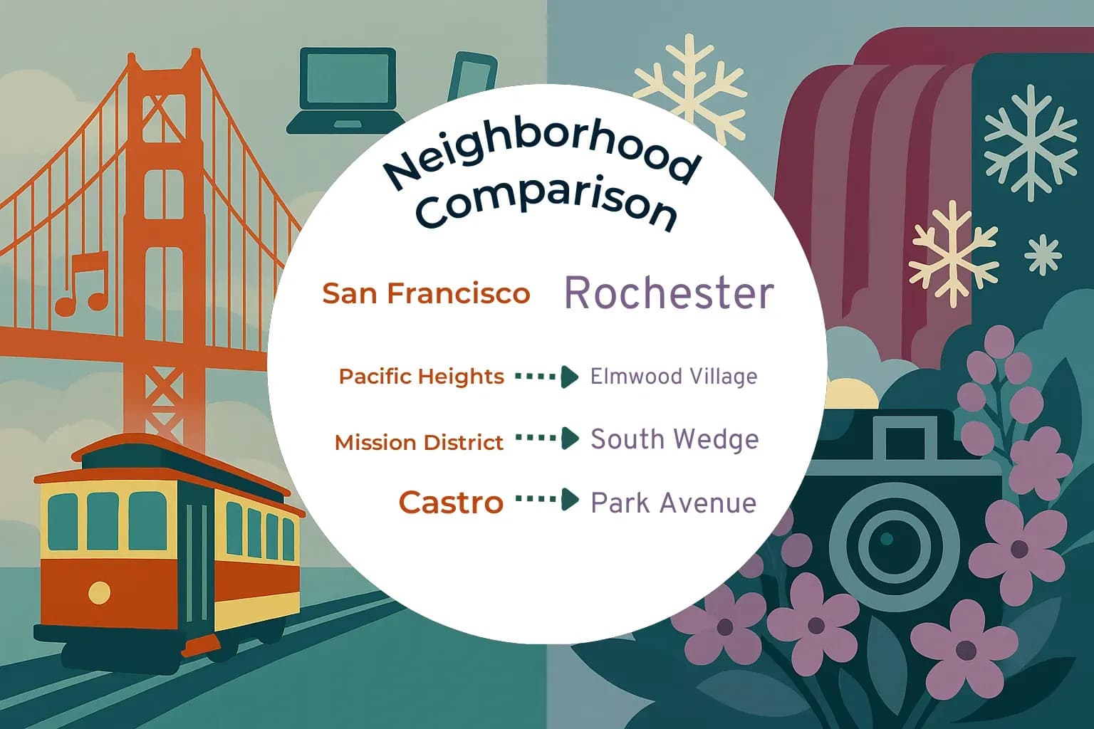 San Francisco vs Rochester Neighborhood Comparison