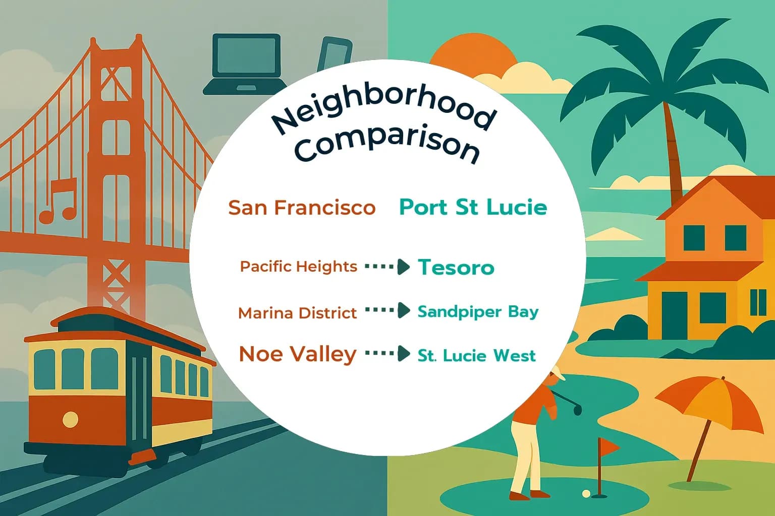 San Francisco vs Port St. Lucie Neighborhood Comparison