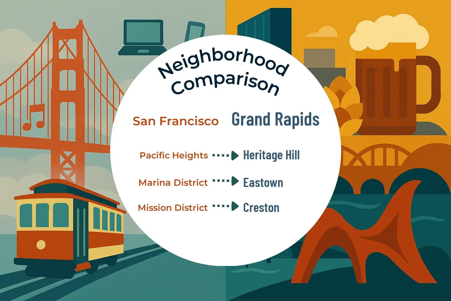 San Francisco vs Grand Rapids Neighborhood Comparison