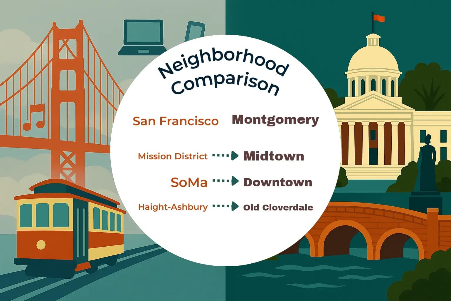 San Francisco vs Montgomery Neighborhood Comparison