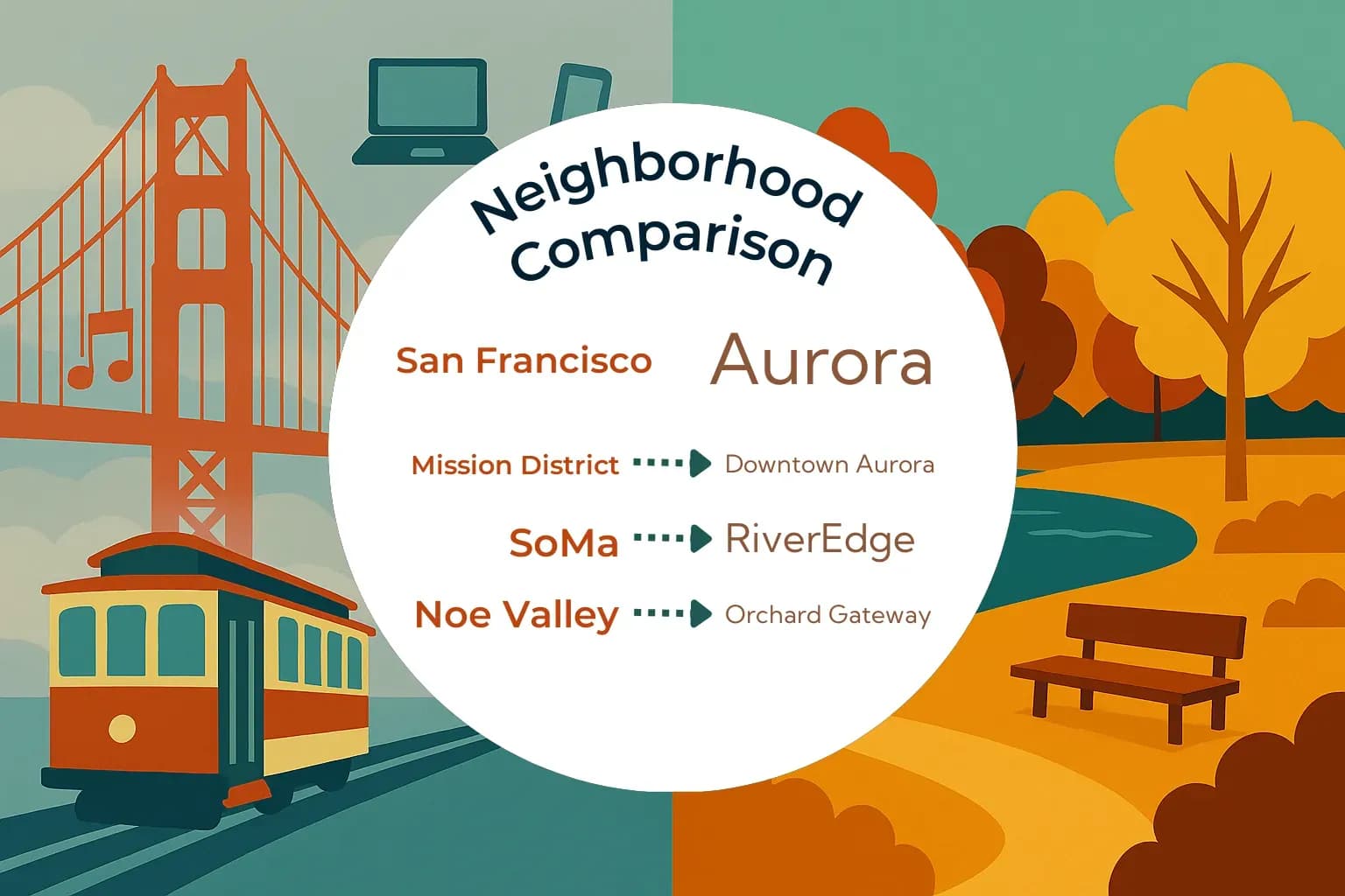 San Francisco vs Aurora Neighborhood Comparison