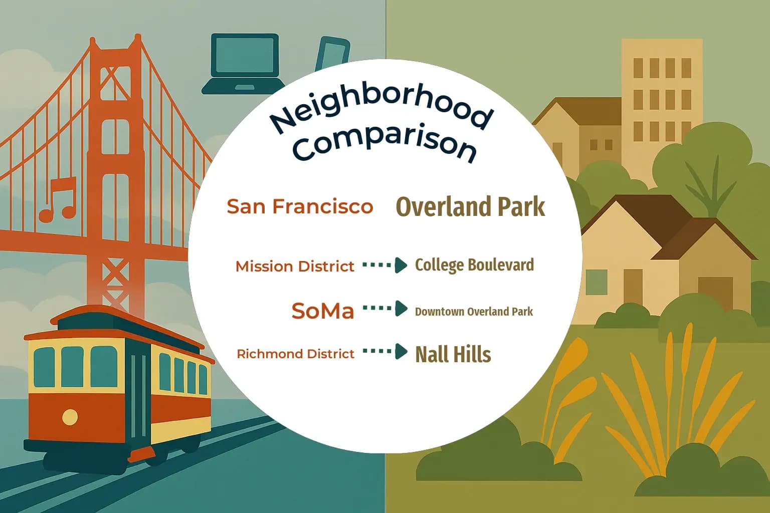 San Francisco vs Overland Park Neighborhood Comparison