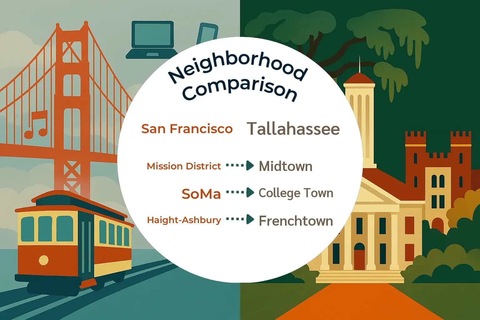 San Francisco vs Tallahassee Neighborhood Comparison