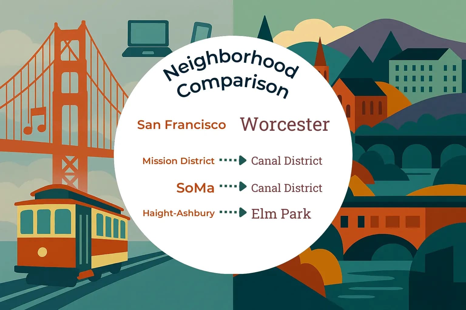 San Francisco vs Worcester Neighborhood Comparison