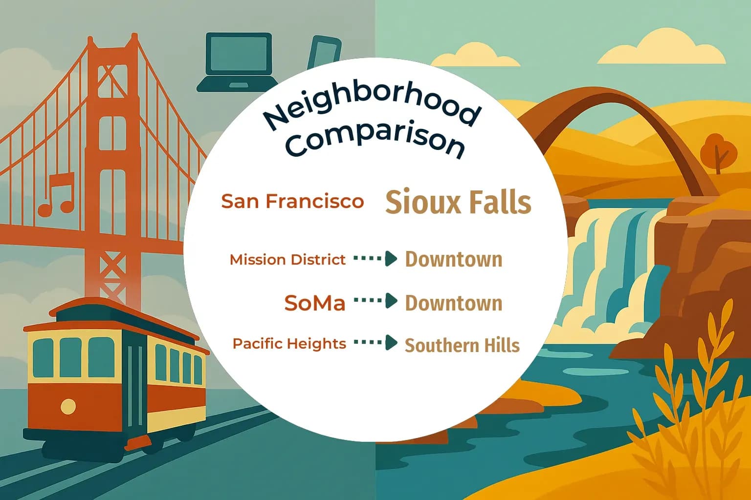 San Francisco vs Sioux Falls Neighborhood Comparison