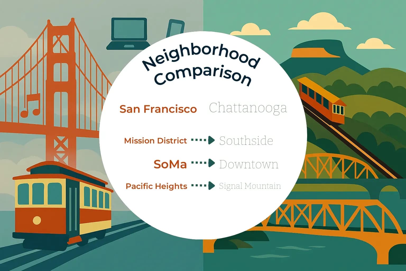 San Francisco vs Chattanooga Neighborhood Comparison