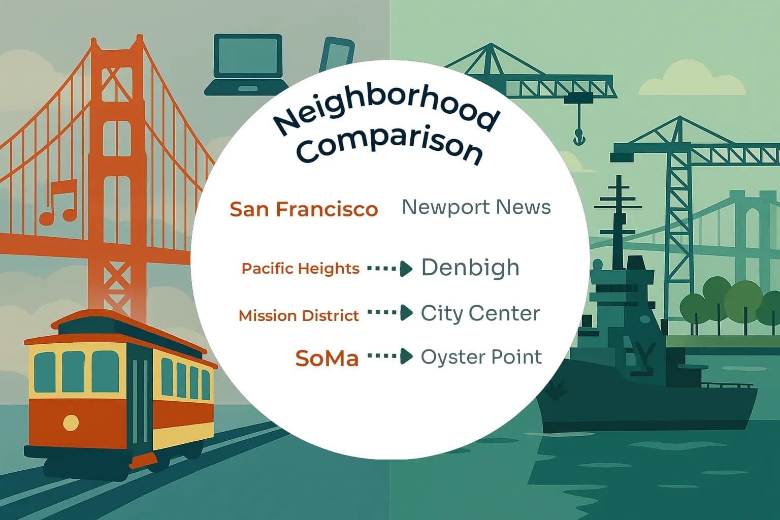 San Francisco vs Newport News Neighborhood Comparison
