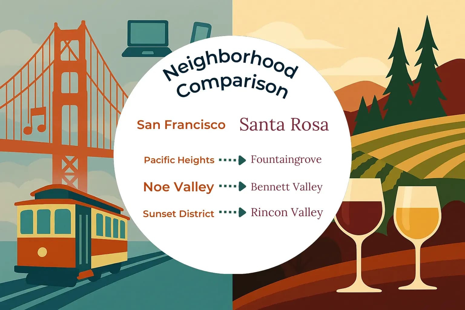 San Francisco vs Santa Rosa Neighborhood Comparison