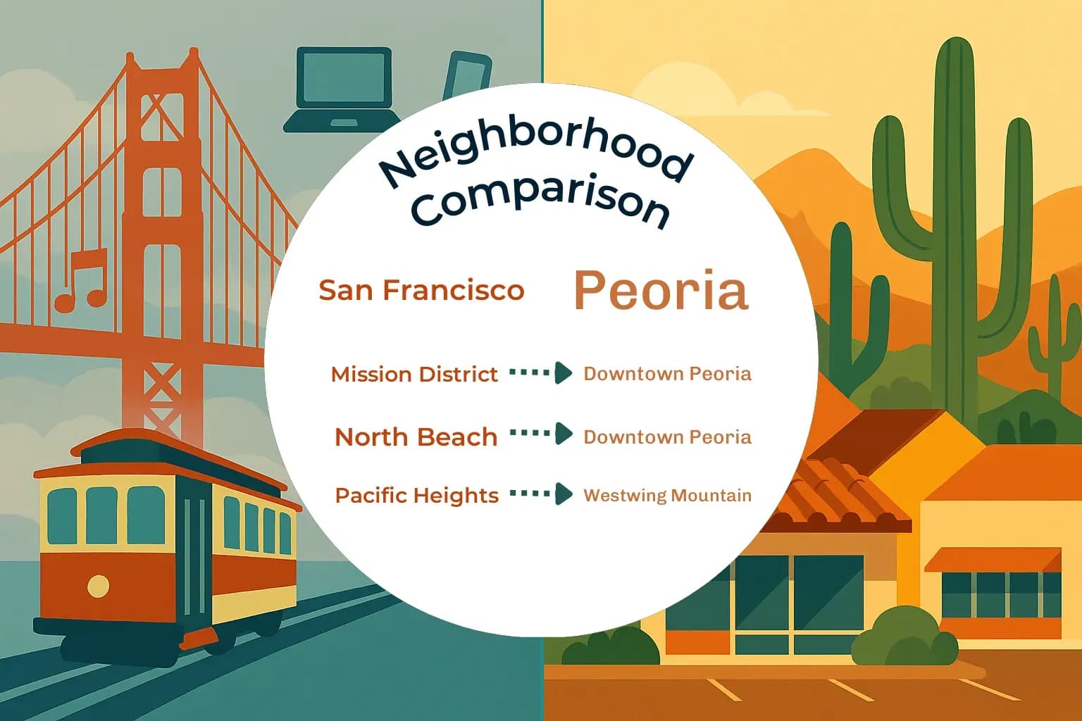 San Francisco vs Peoria Neighborhood Comparison