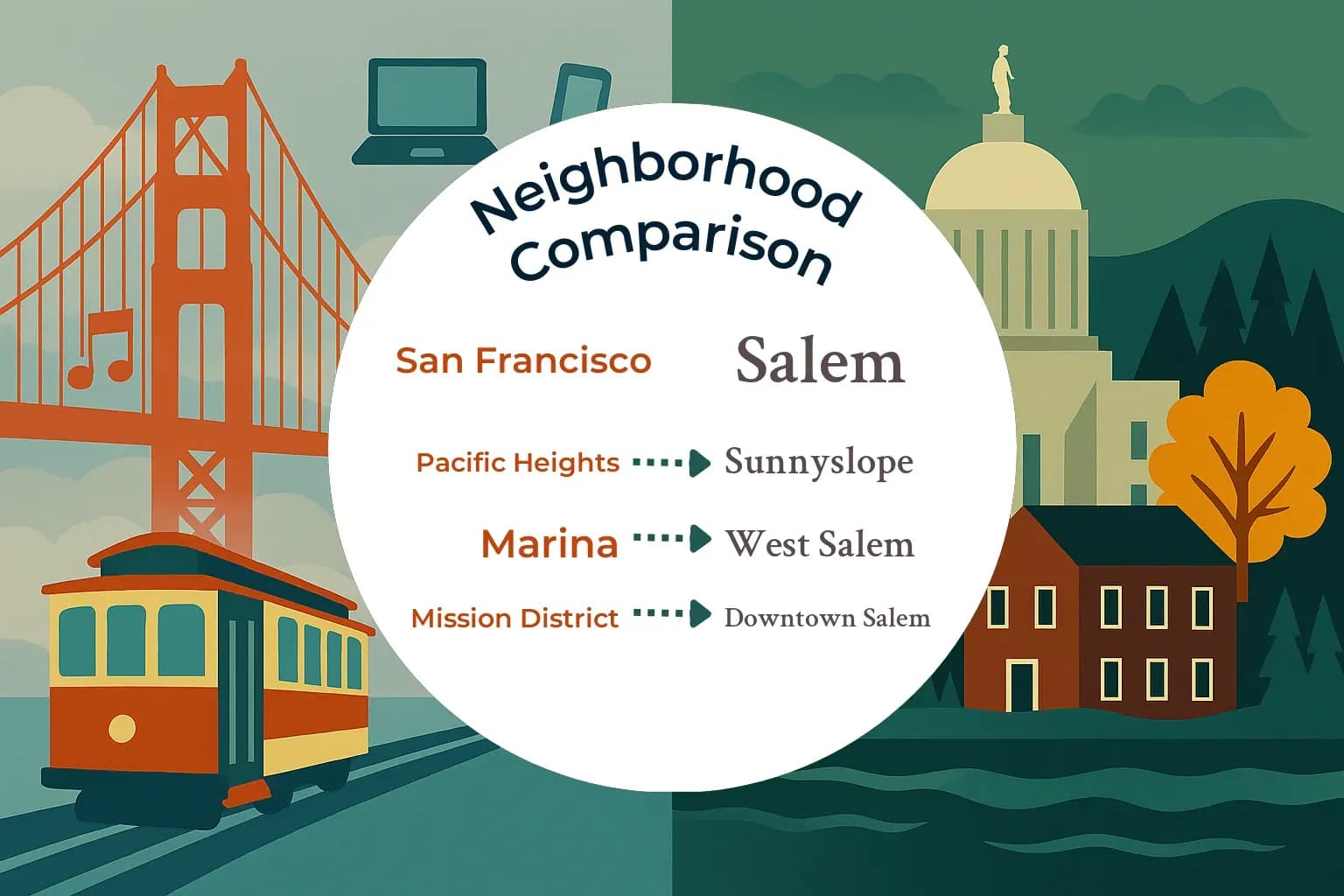 San Francisco vs Salem Neighborhood Comparison