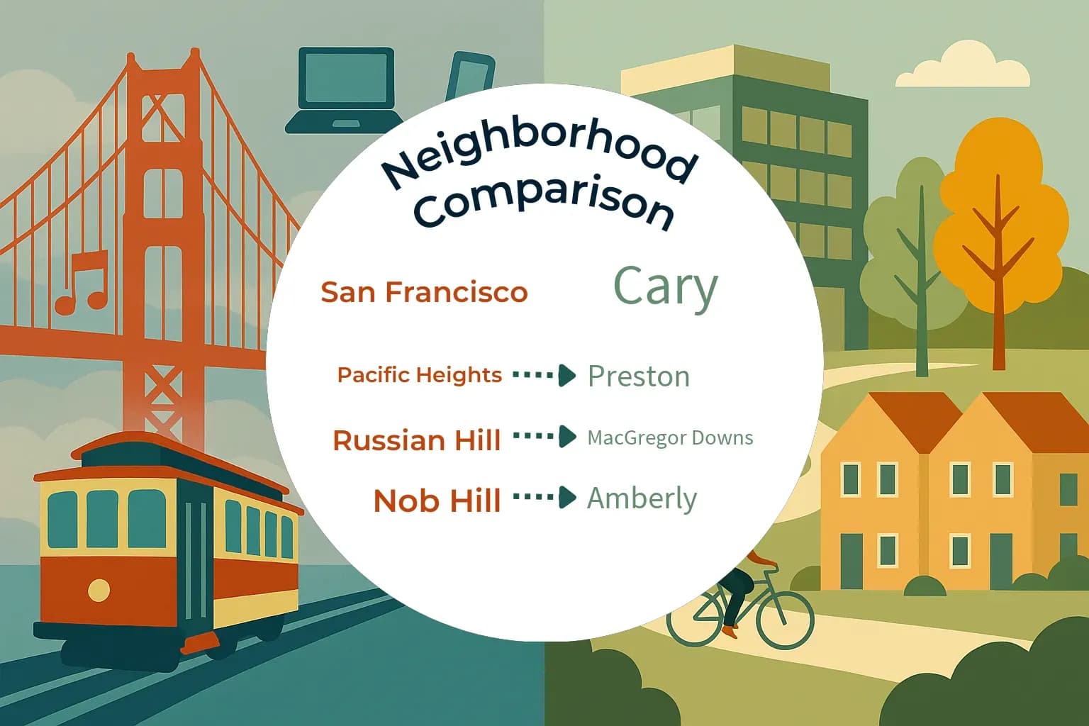 San Francisco vs Cary Neighborhood Comparison