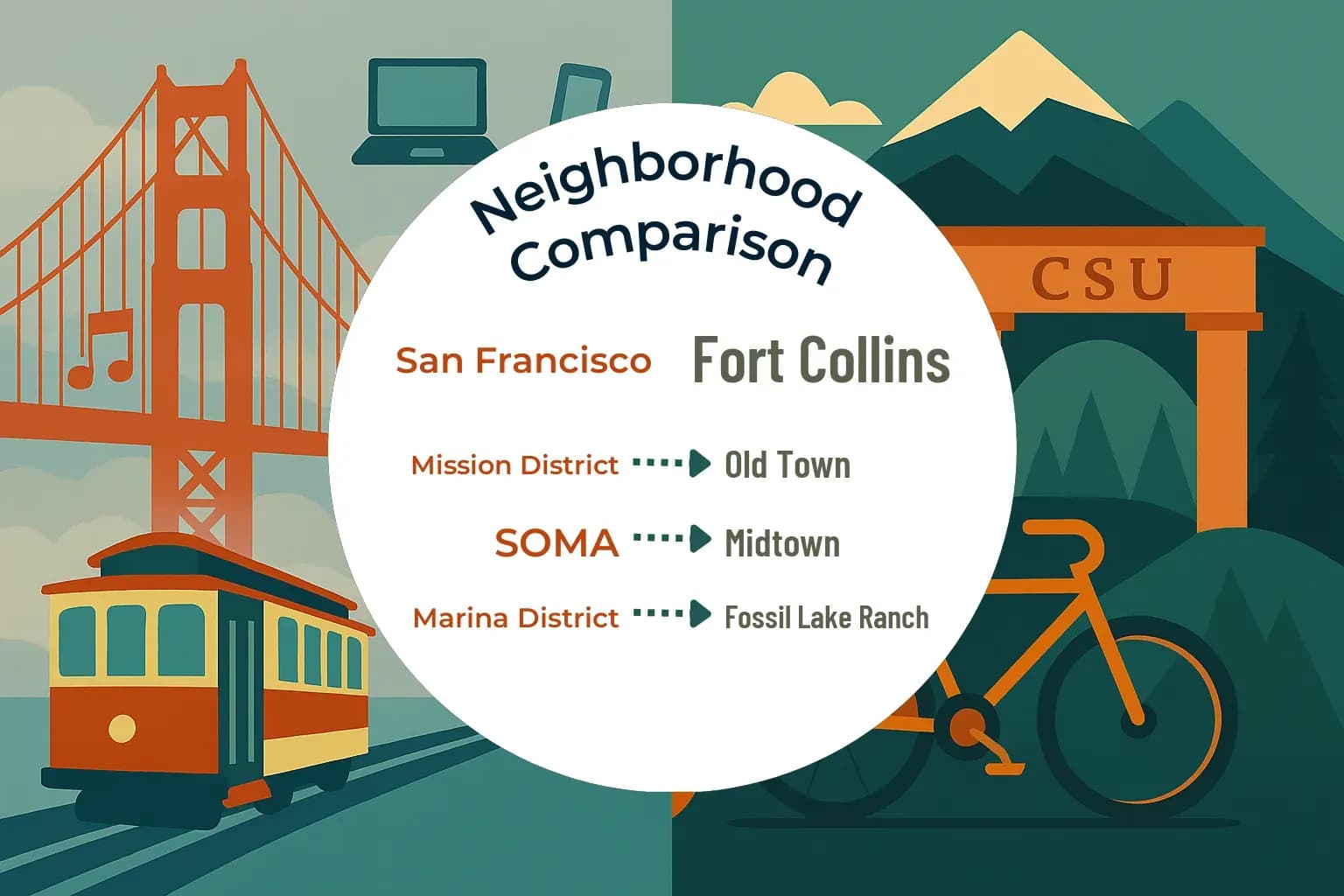 San Francisco vs Fort Collins Neighborhood Comparison