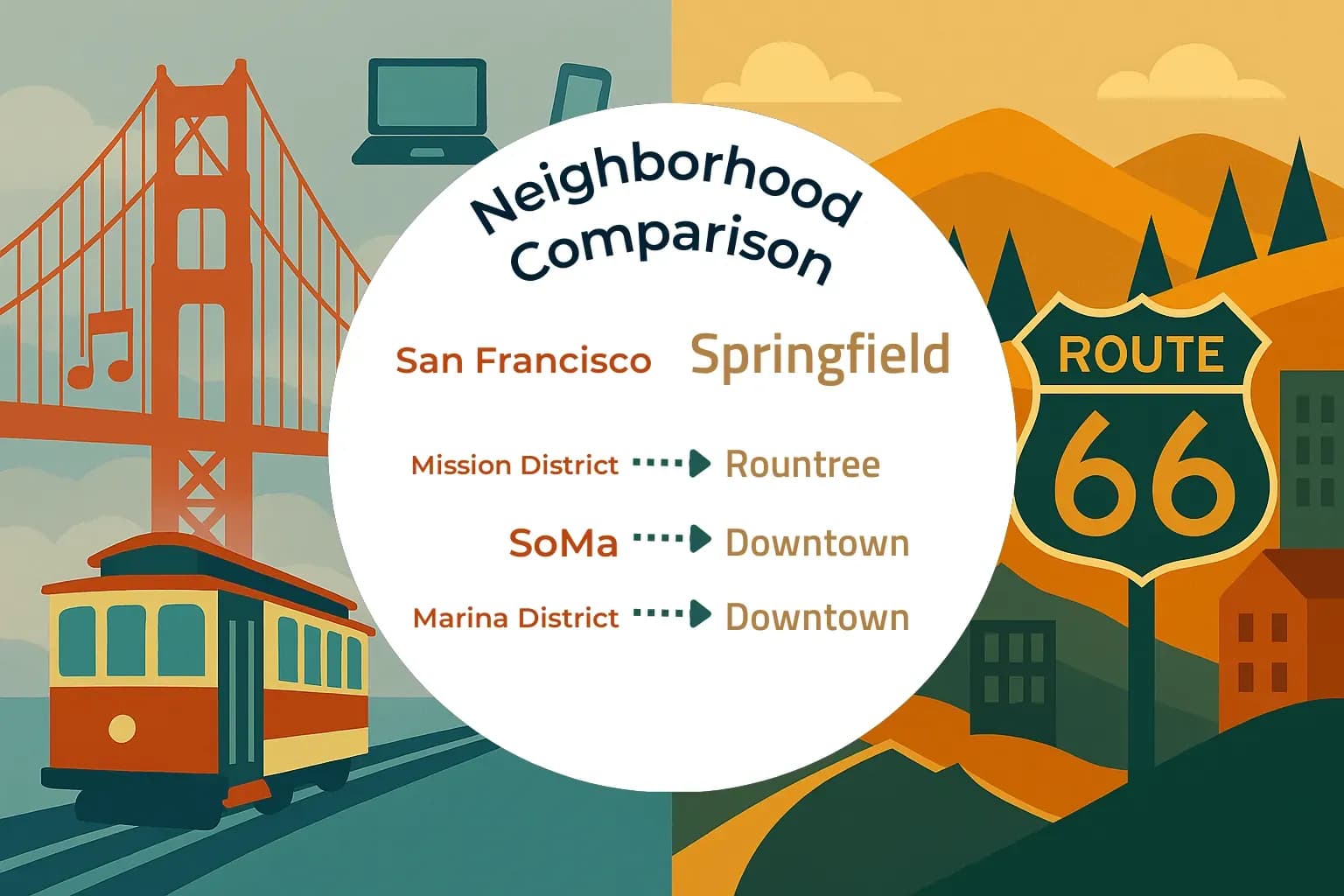 San Francisco vs Springfield Neighborhood Comparison