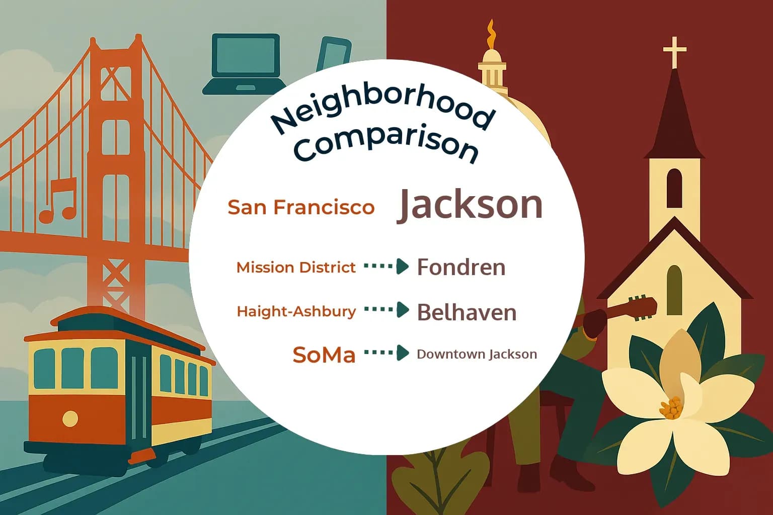 San Francisco vs Jackson Neighborhood Comparison