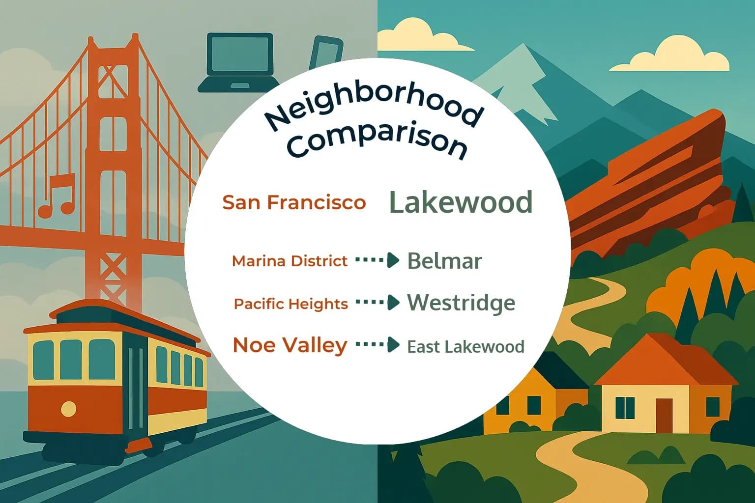 San Francisco vs Lakewood Neighborhood Comparison