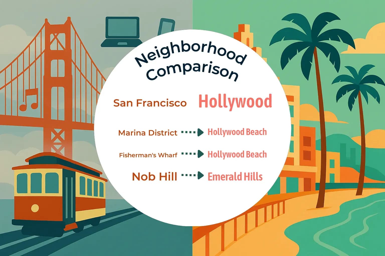 San Francisco vs Hollywood Neighborhood Comparison