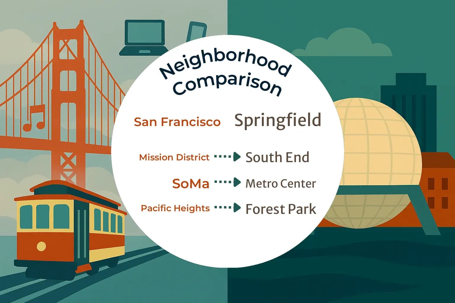 San Francisco vs Springfield Neighborhood Comparison