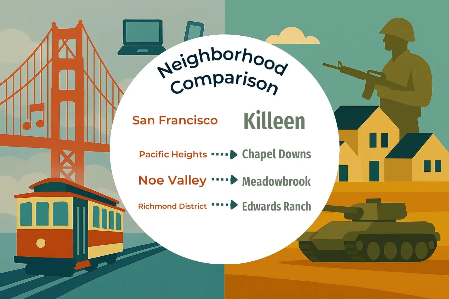 San Francisco vs Killeen Neighborhood Comparison