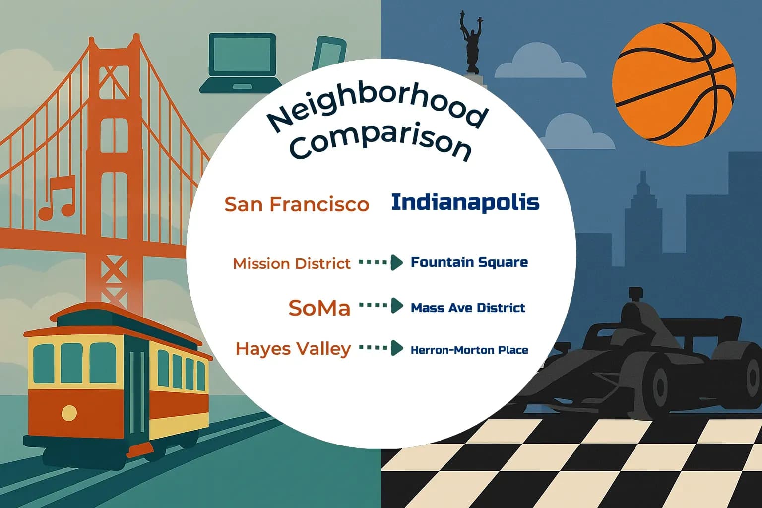 San Francisco vs Indianapolis Neighborhood Comparison