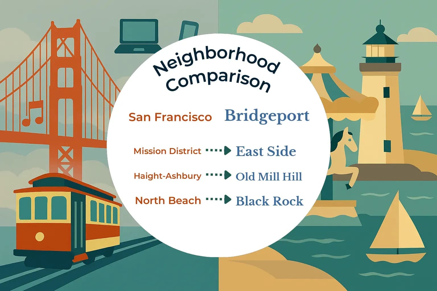 San Francisco vs Bridgeport Neighborhood Comparison