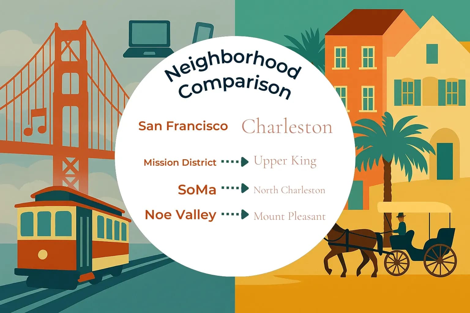 San Francisco vs Charleston Neighborhood Comparison