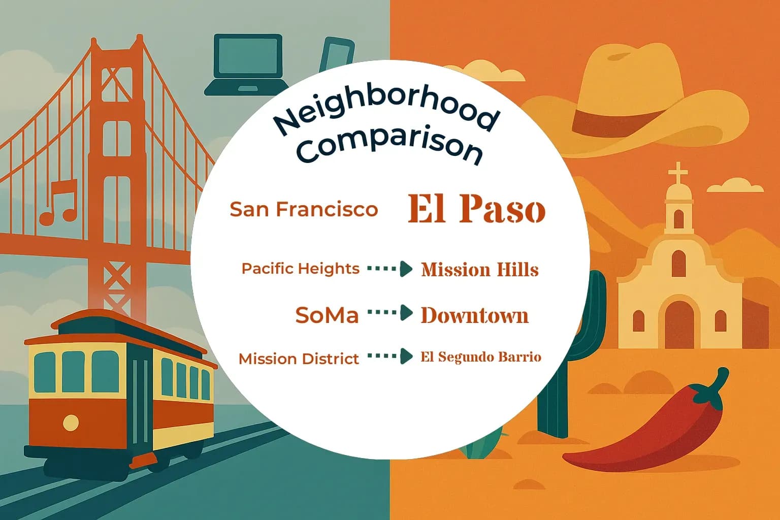 San Francisco vs El Paso Neighborhood Comparison