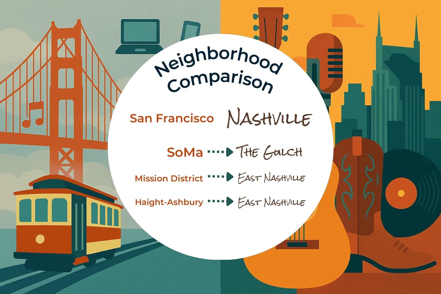 San Francisco vs Nashville Neighborhood Comparison