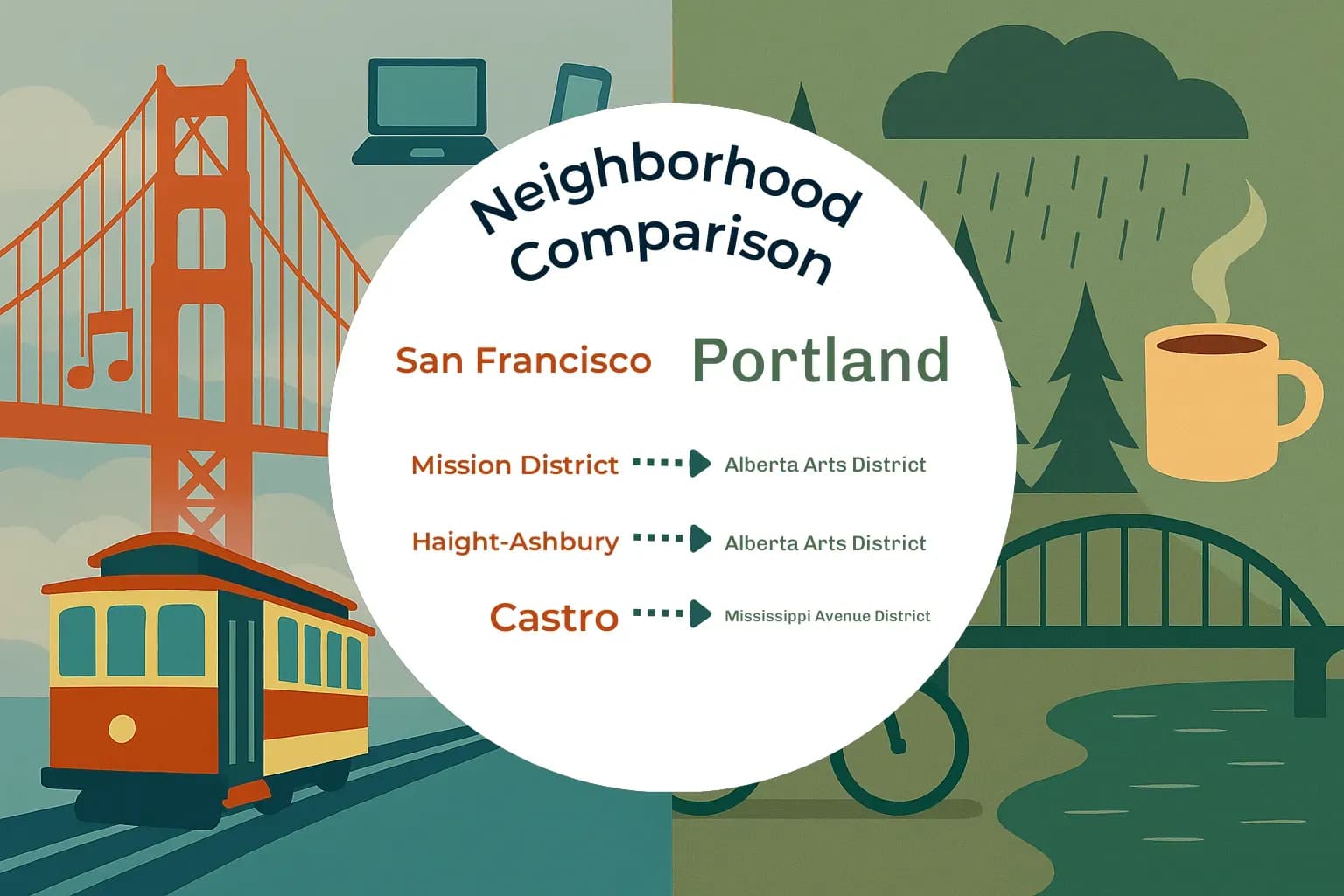 San Francisco vs Portland Neighborhood Comparison