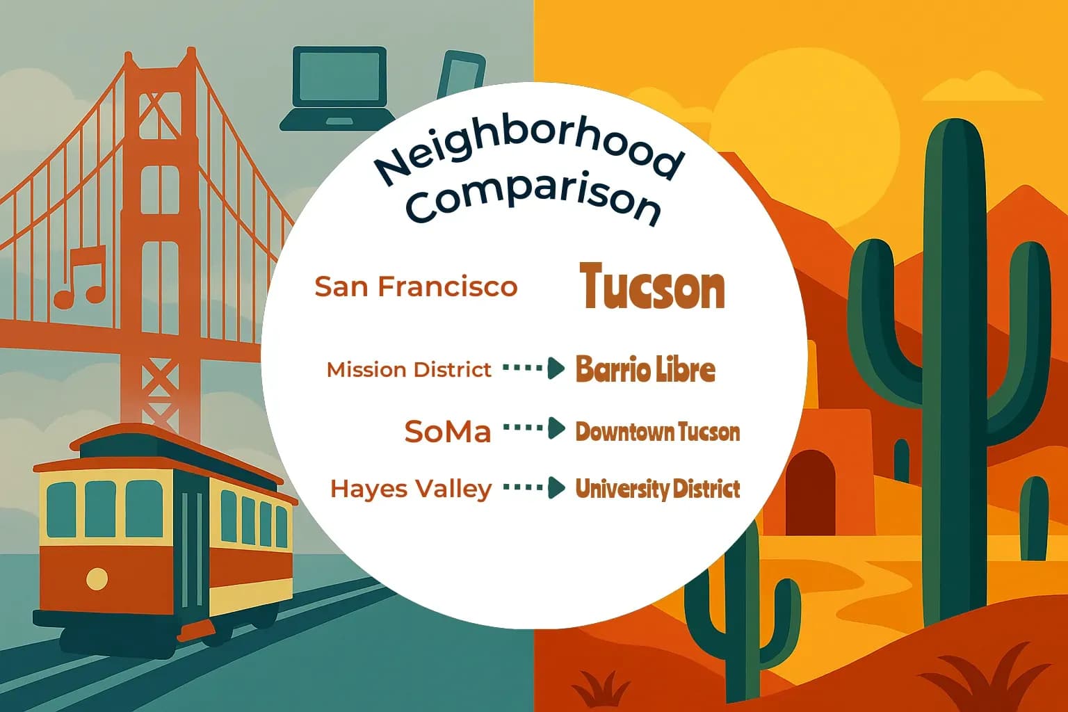 San Francisco vs Tucson Neighborhood Comparison
