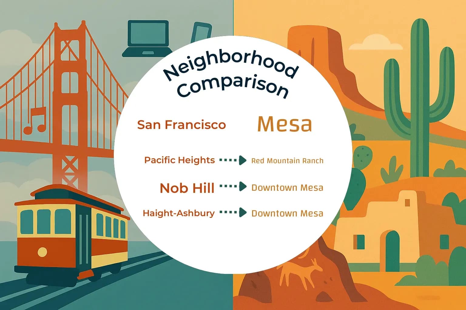 San Francisco vs Mesa Neighborhood Comparison