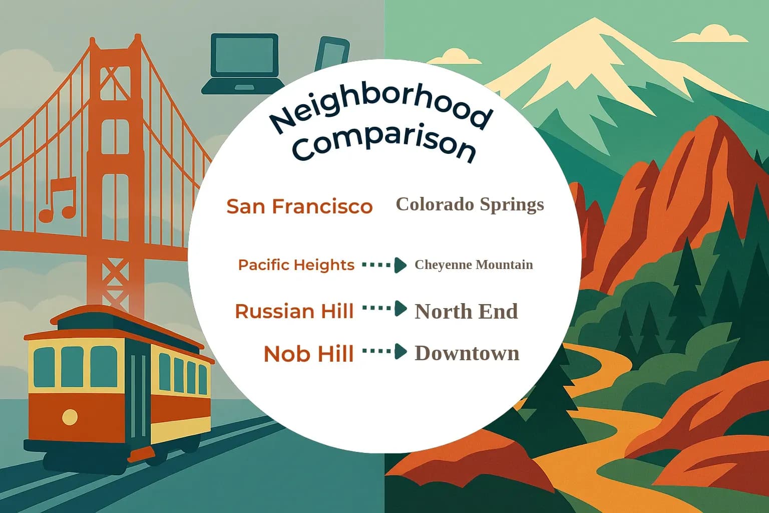 San Francisco vs Colorado Springs Neighborhood Comparison