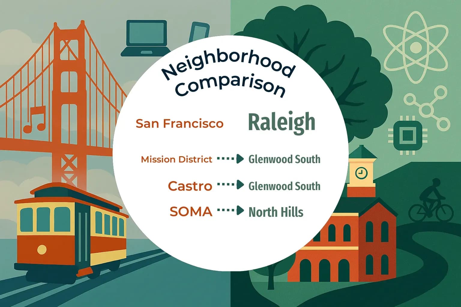 San Francisco vs Raleigh Neighborhood Comparison