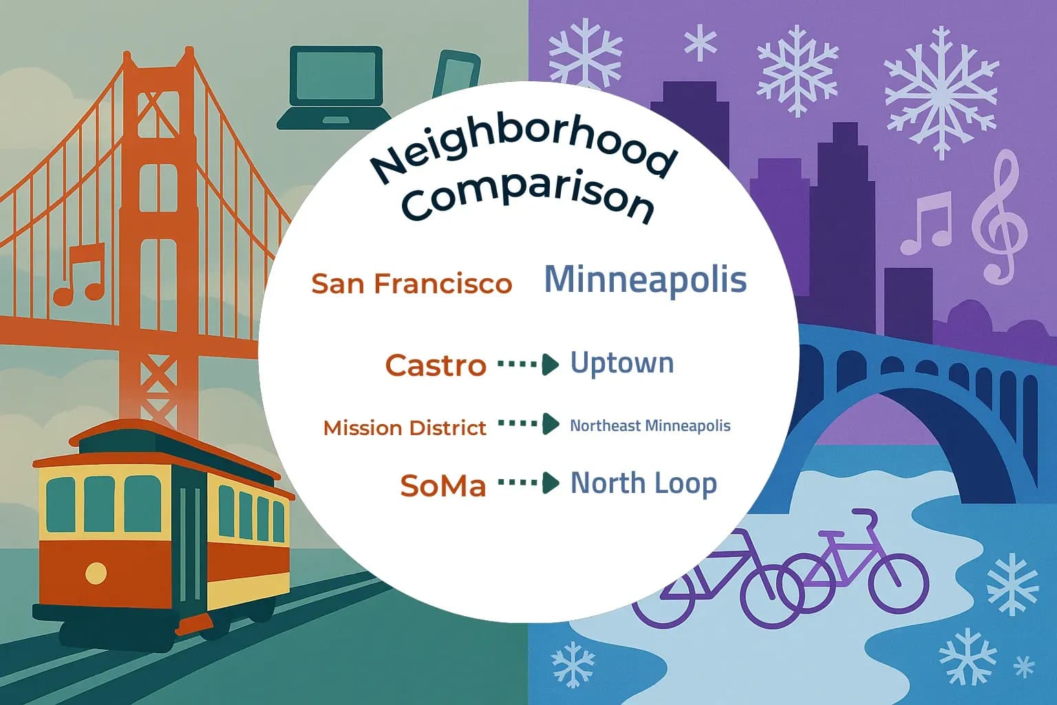 San Francisco vs Minneapolis Neighborhood Comparison