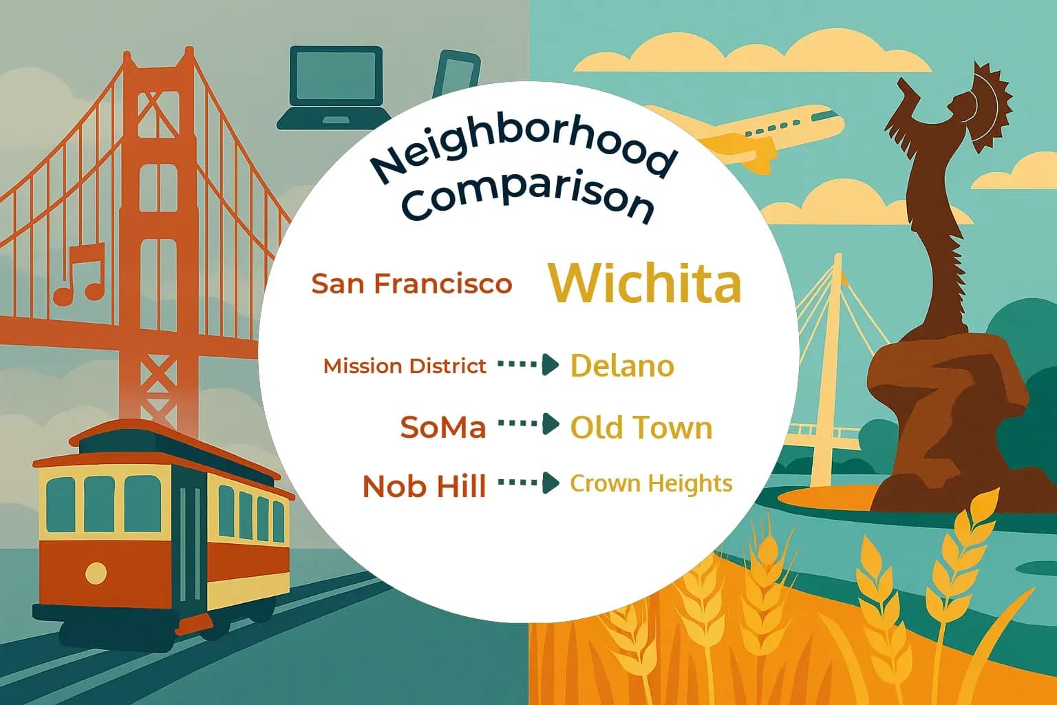 San Francisco vs Wichita Neighborhood Comparison