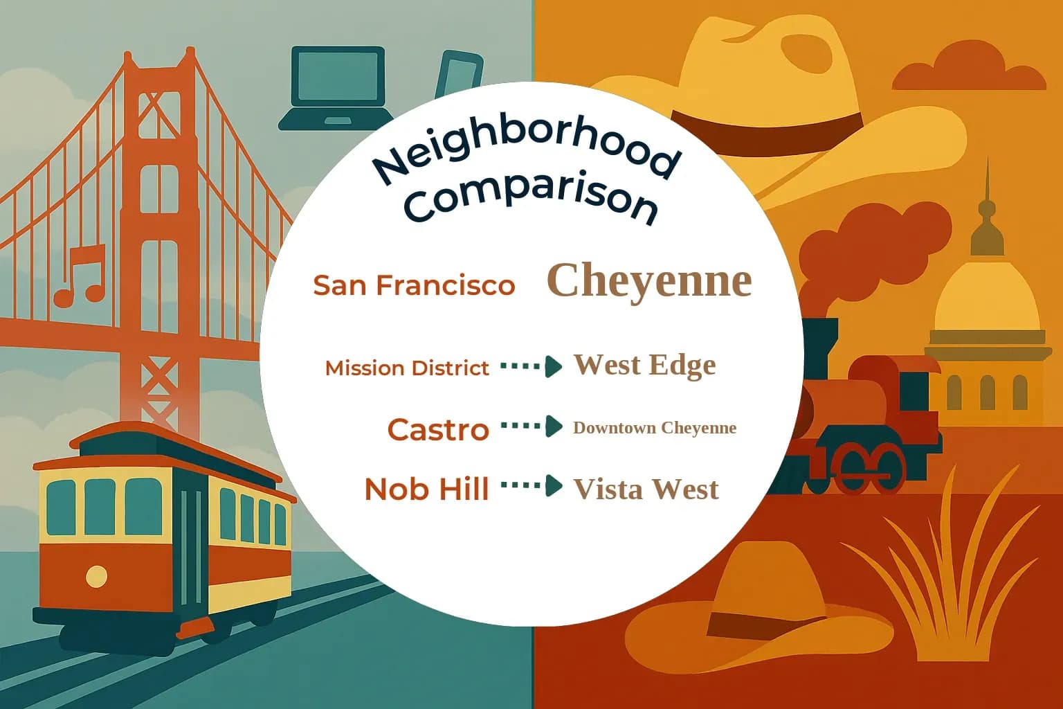San Francisco vs Cheyenne Neighborhood Comparison