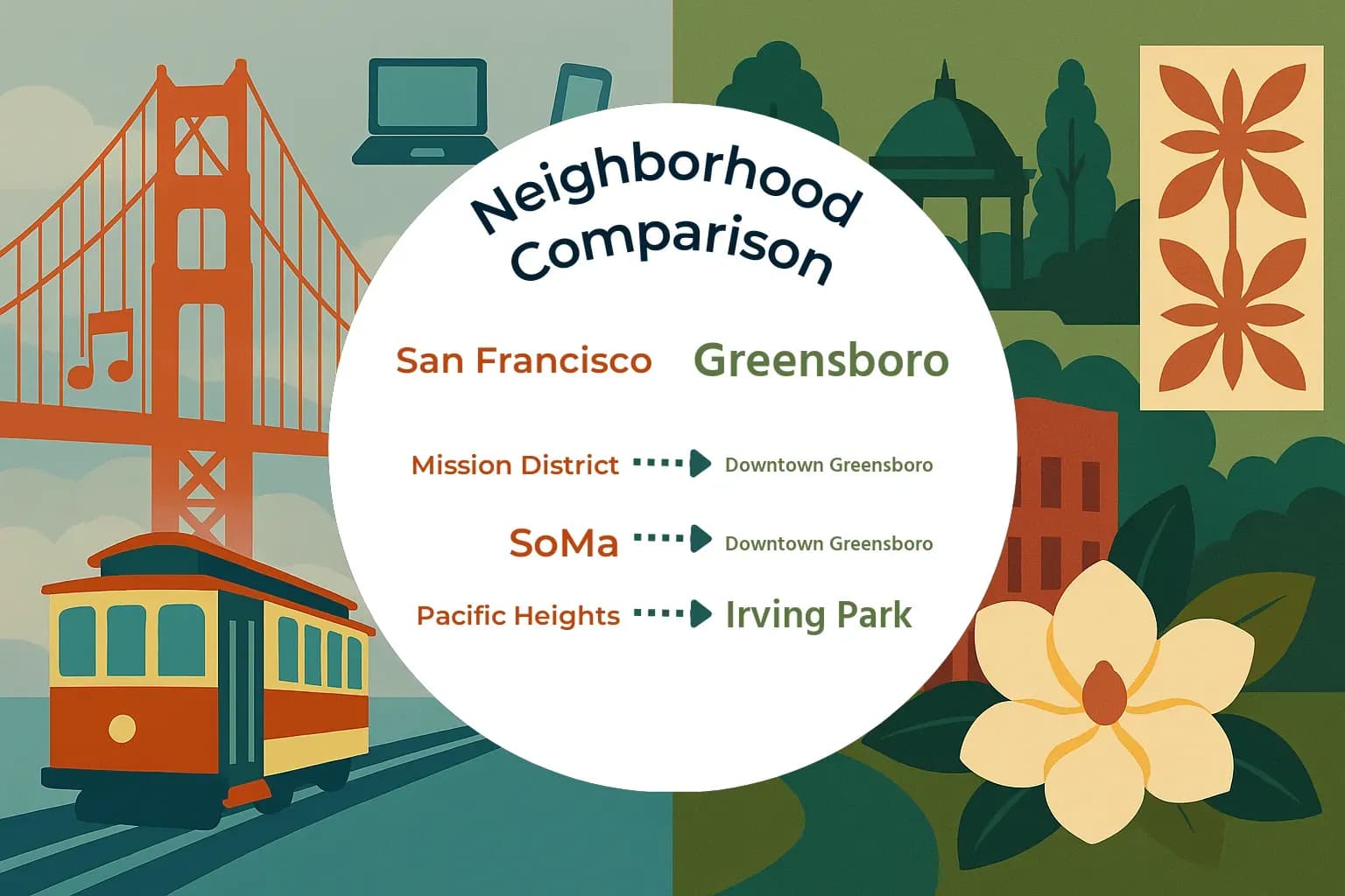 San Francisco vs Greensboro Neighborhood Comparison