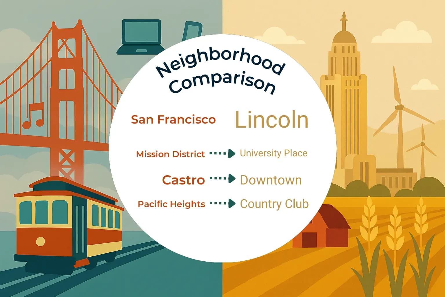San Francisco vs Lincoln Neighborhood Comparison
