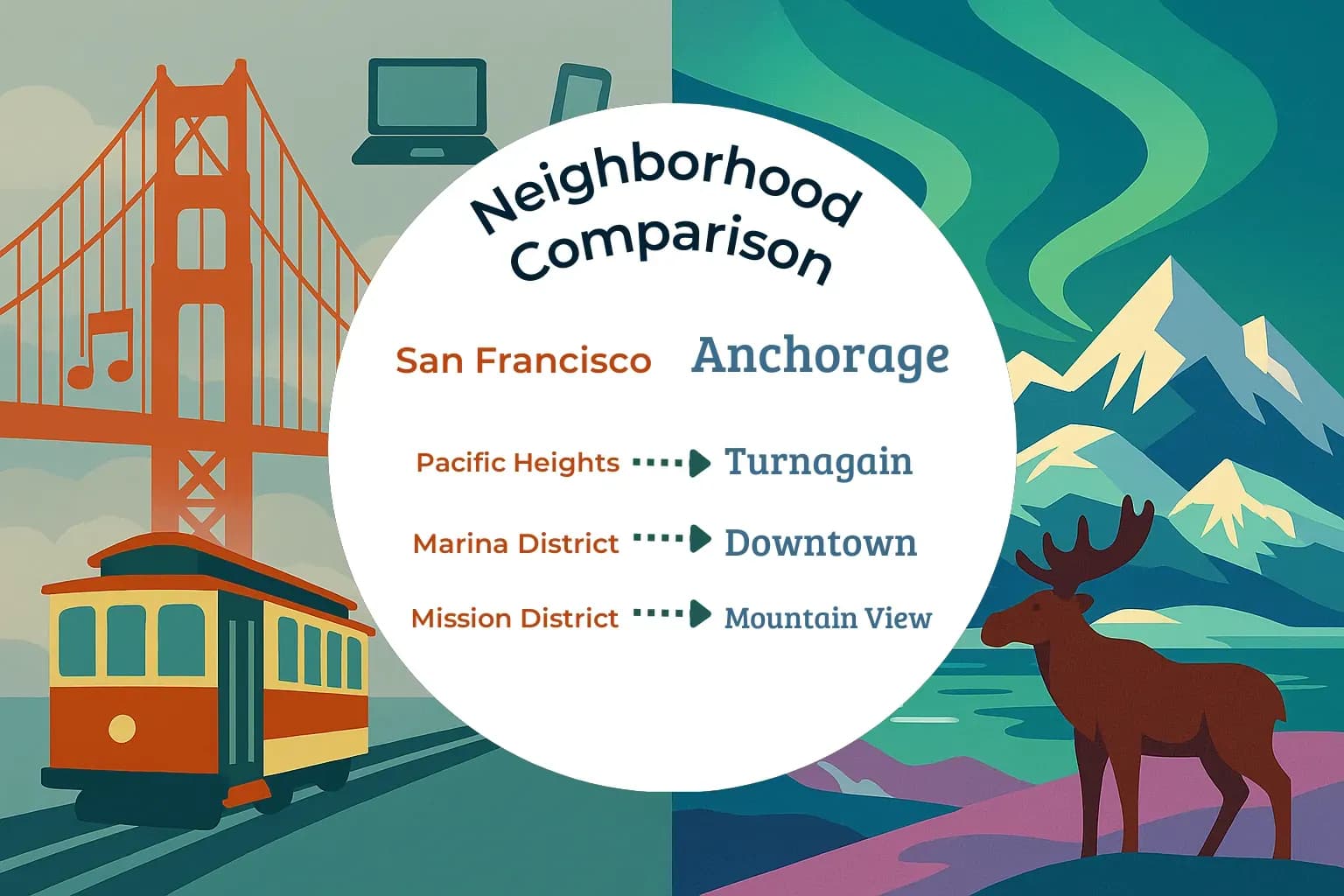 San Francisco vs Anchorage Neighborhood Comparison