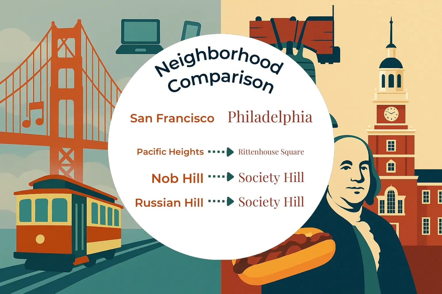 San Francisco vs Philadelphia Neighborhood Comparison