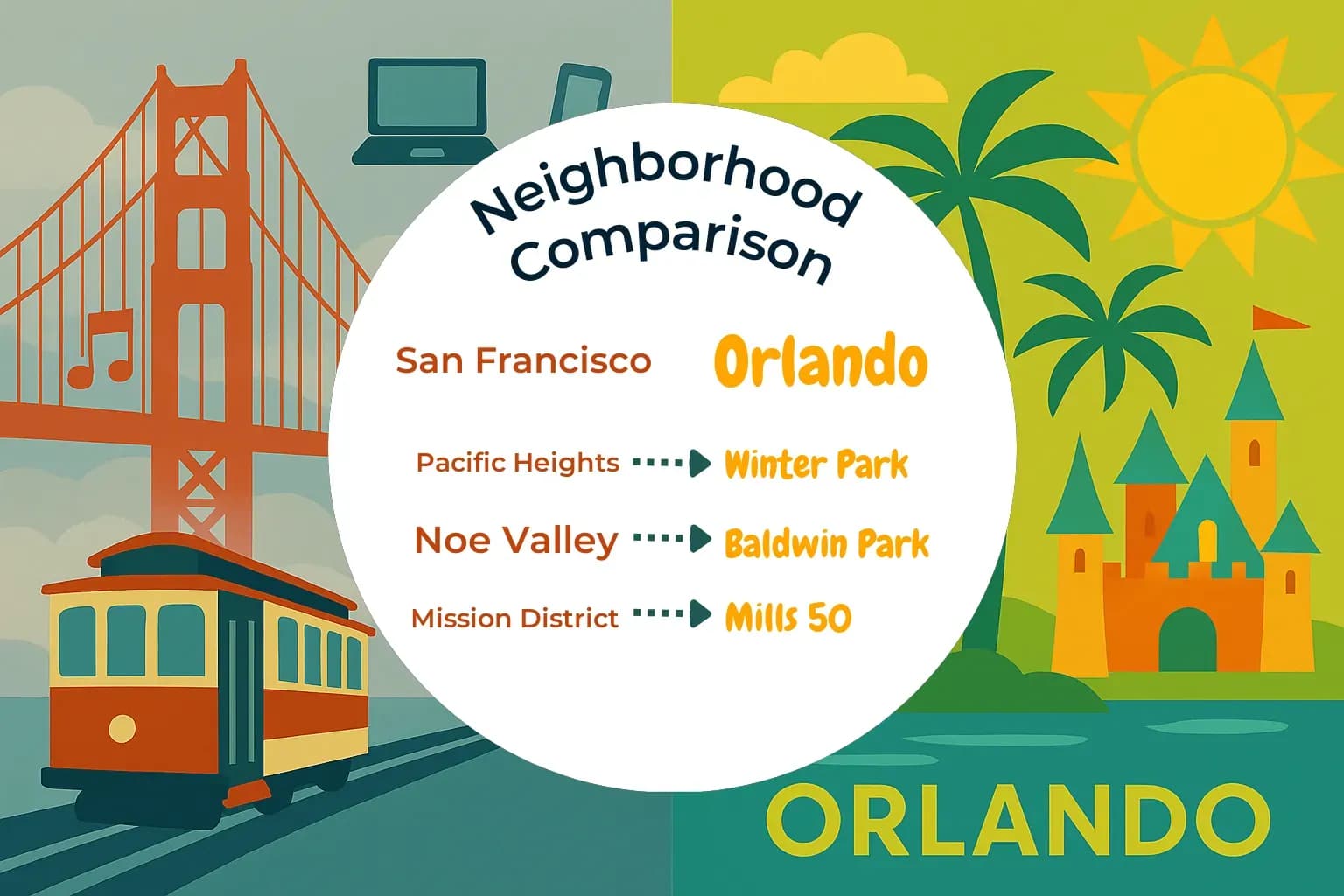 San Francisco vs Orlando Neighborhood Comparison