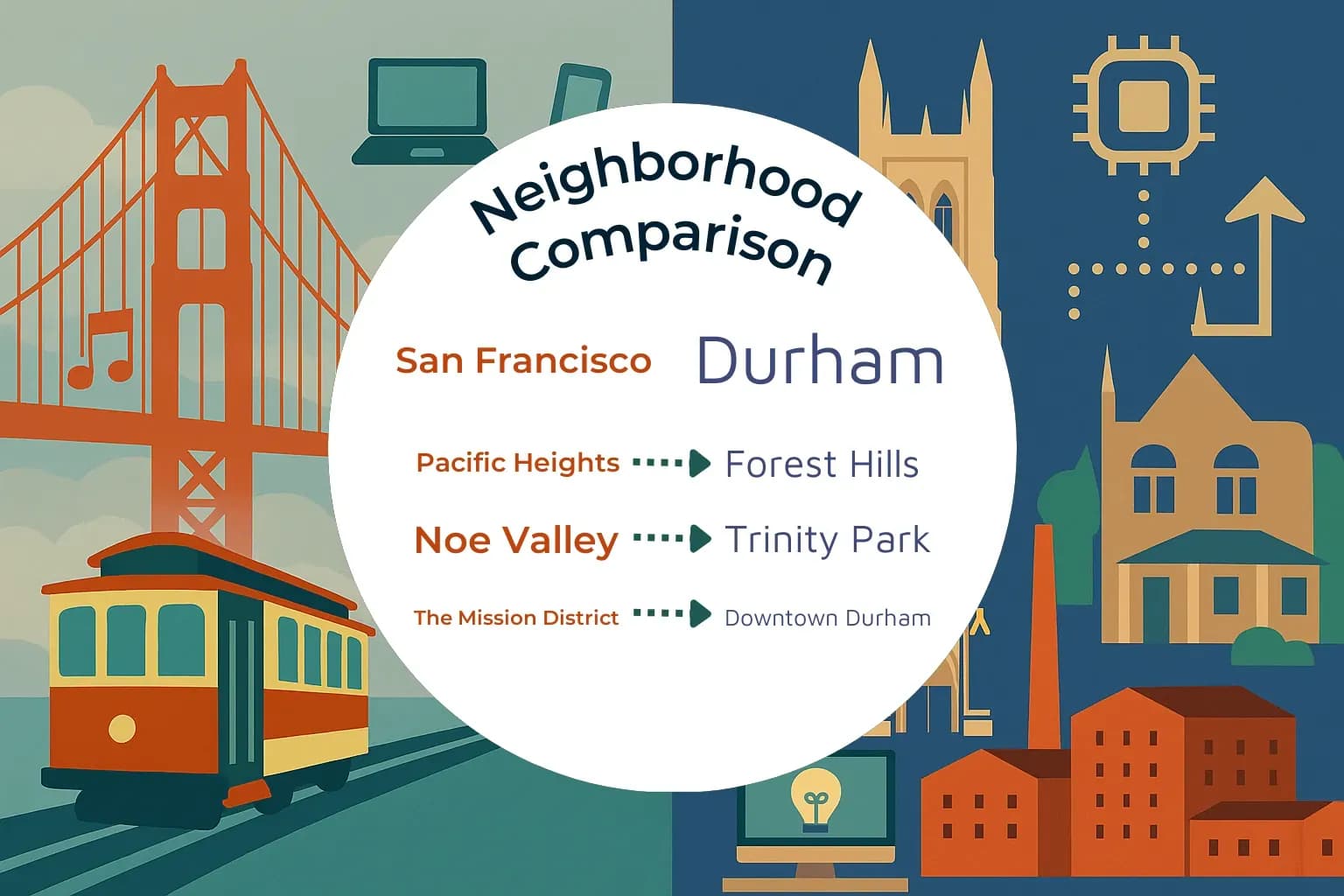San Francisco vs Durham Neighborhood Comparison