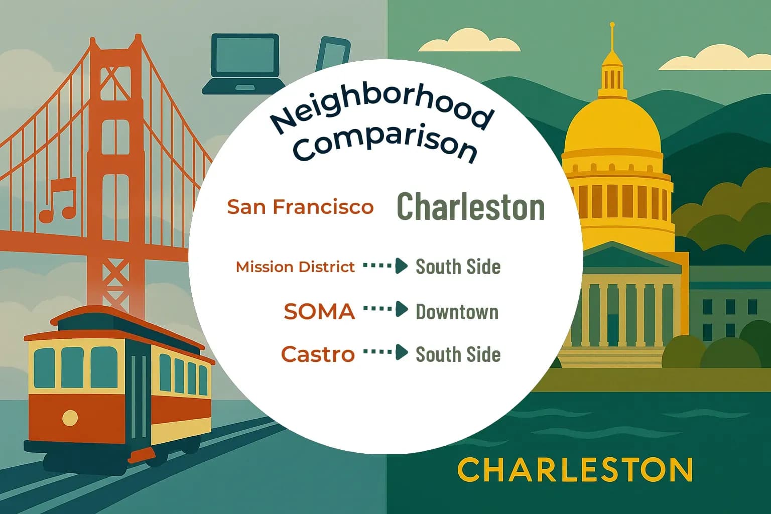 San Francisco vs Charleston Neighborhood Comparison