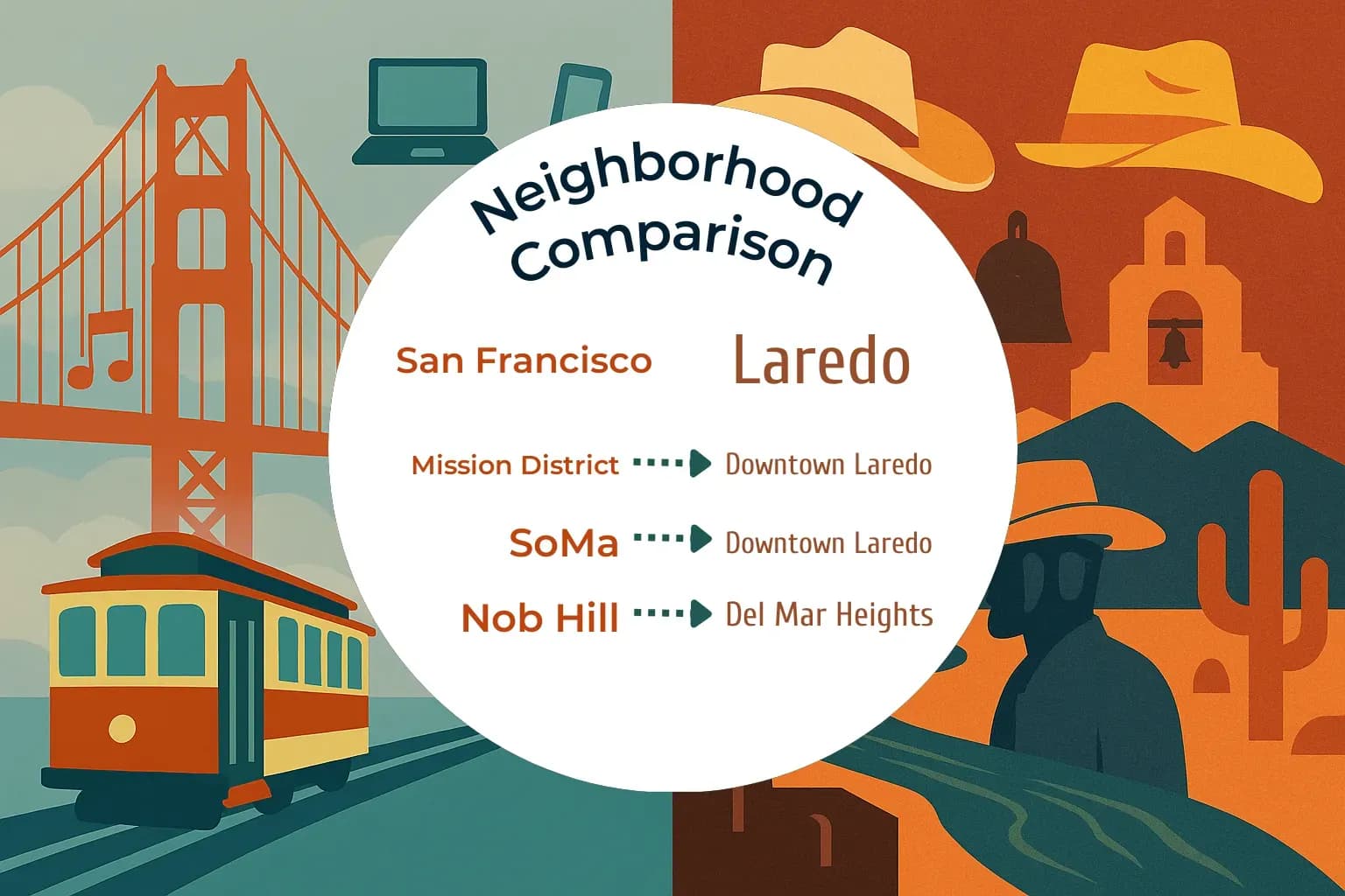 San Francisco vs Laredo Neighborhood Comparison
