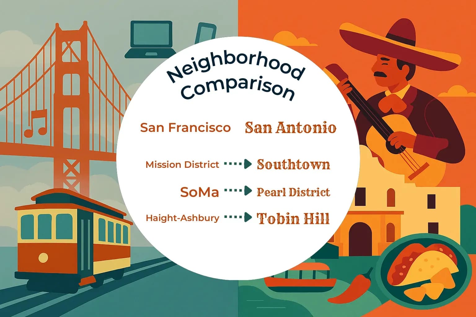 San Francisco vs San Antonio Neighborhood Comparison