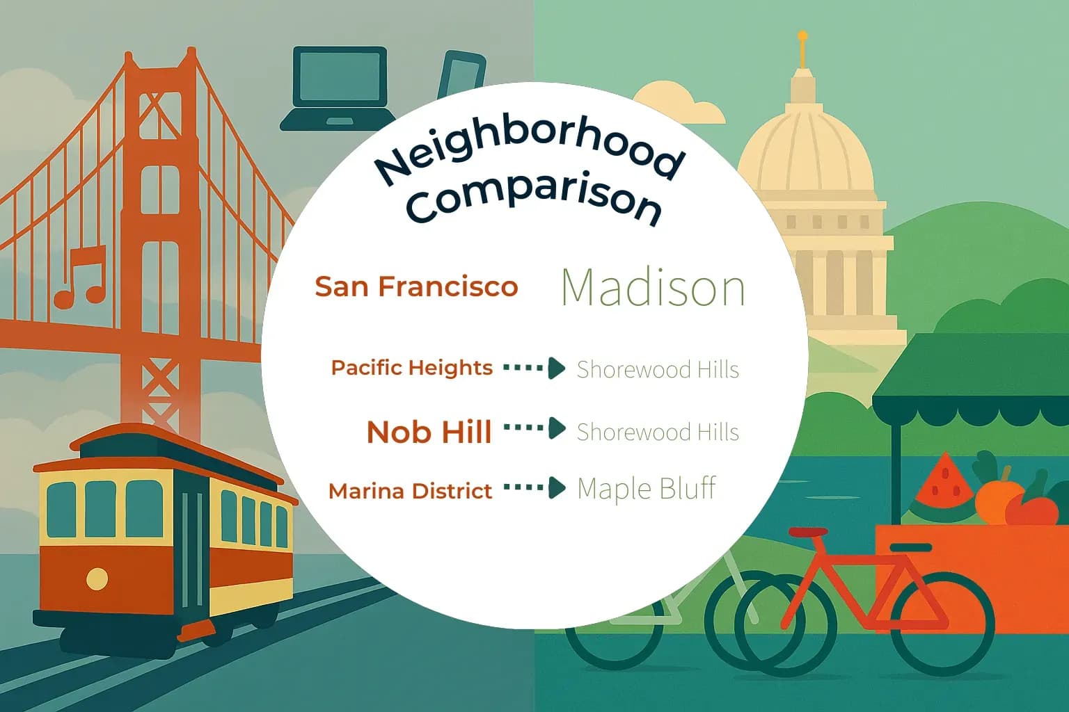 San Francisco vs Madison Neighborhood Comparison