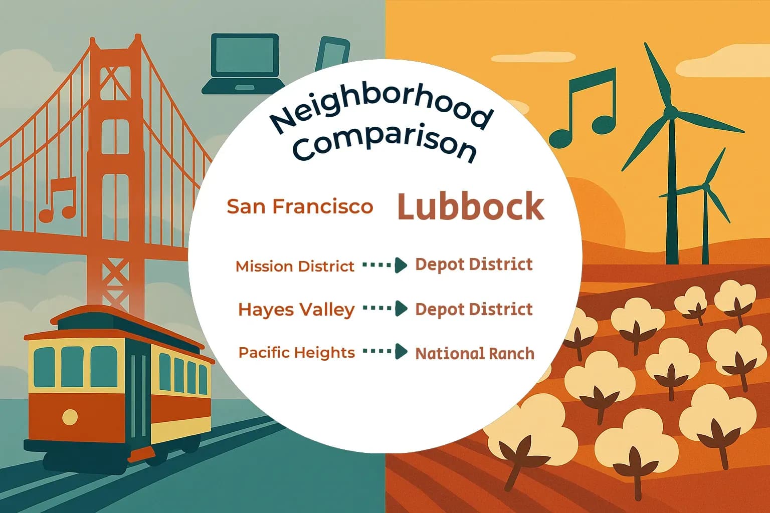 San Francisco vs Lubbock Neighborhood Comparison