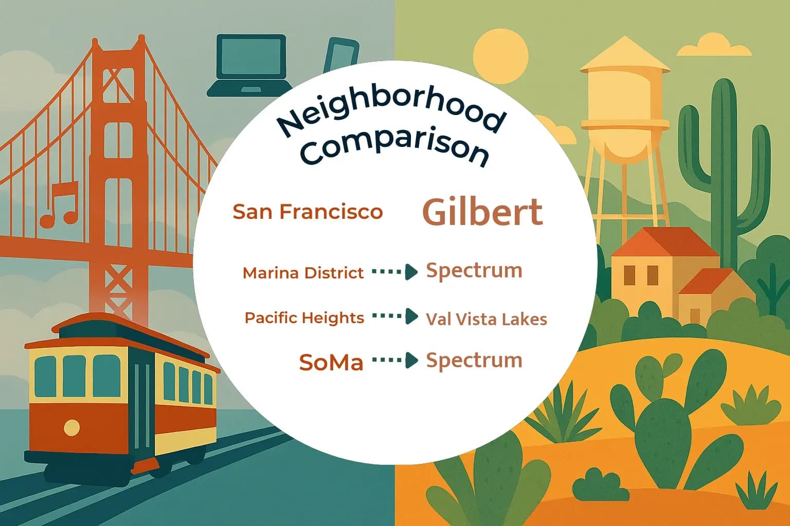 San Francisco vs Gilbert Neighborhood Comparison