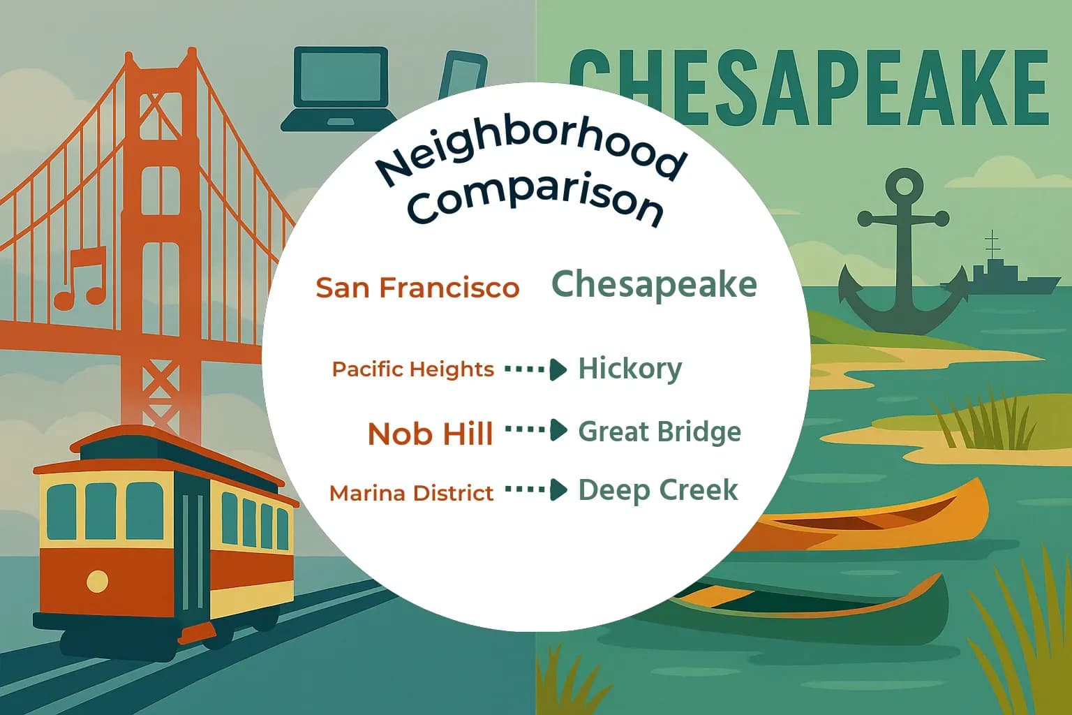San Francisco vs Chesapeake Neighborhood Comparison
