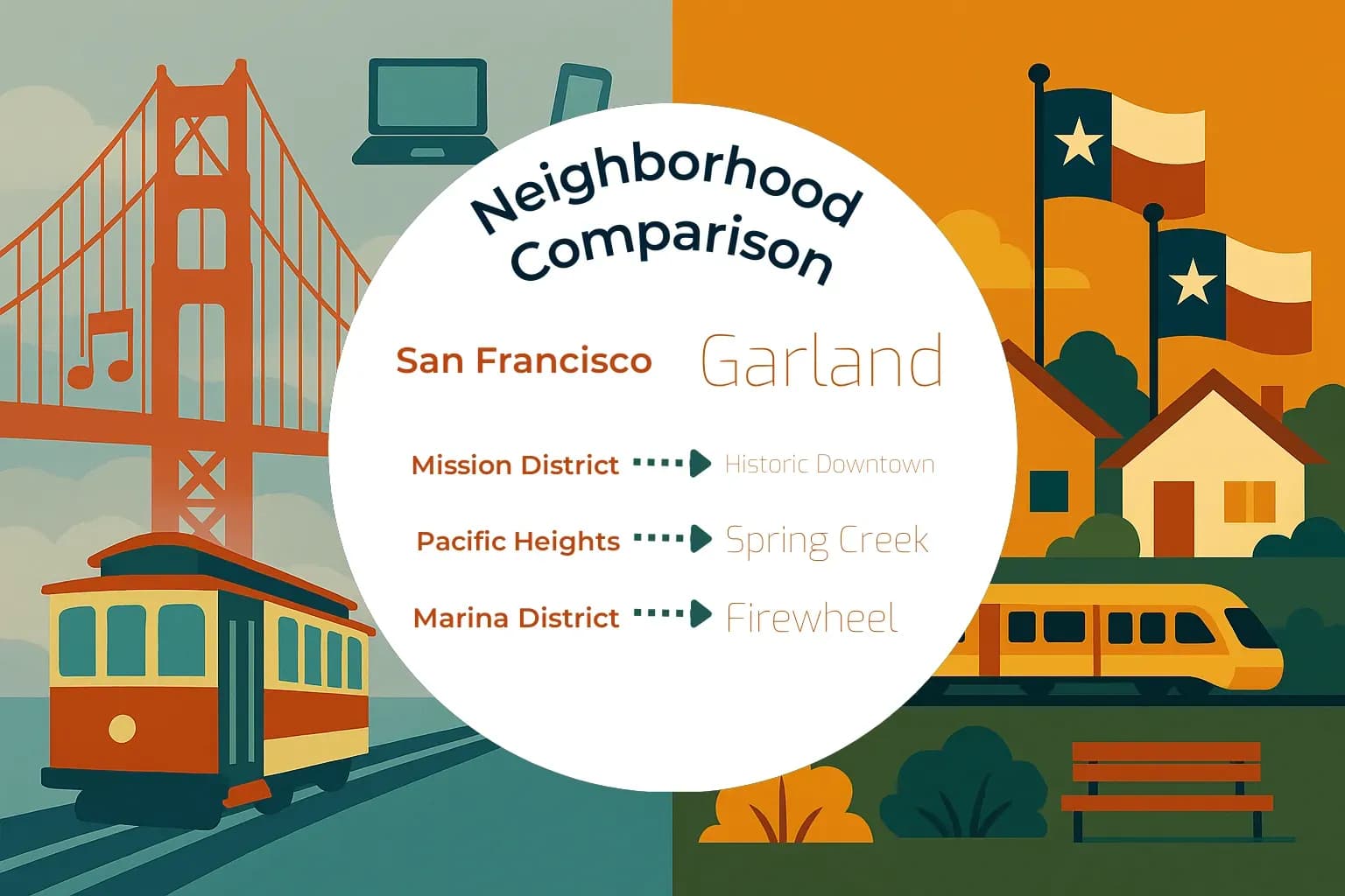 San Francisco vs Garland Neighborhood Comparison