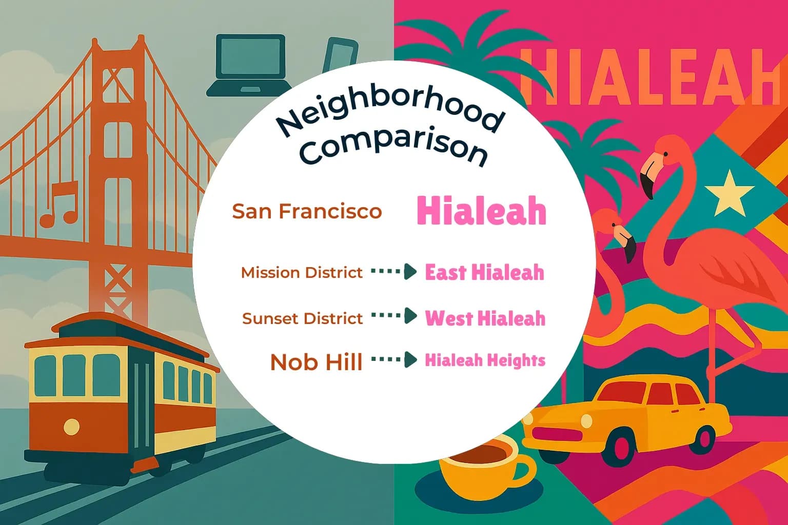 San Francisco vs Hialeah Neighborhood Comparison
